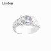 Lindon Classic Copper Alloy Zircon Ring Ladies Jewelry Wedding Promise Party Gift