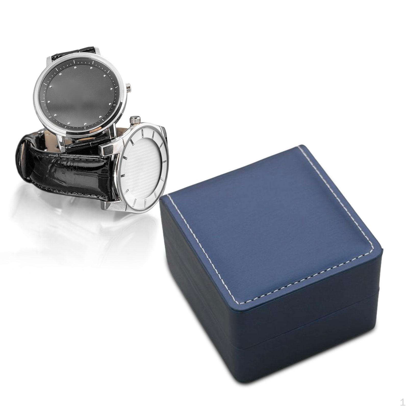 

Чохол-органайзер для скриньки для ювелірних виробів для одного годинника з наручним годинником-подушечкою для кілець синій