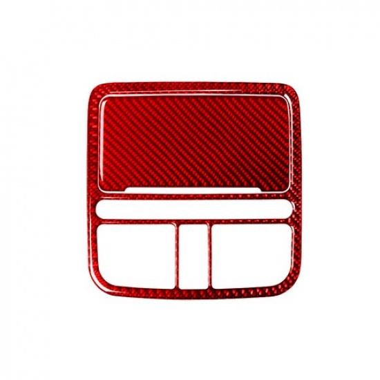 2Pcs Red Carbon Fiber Interior Overhead Console Cover Trim For Hyundai Azera