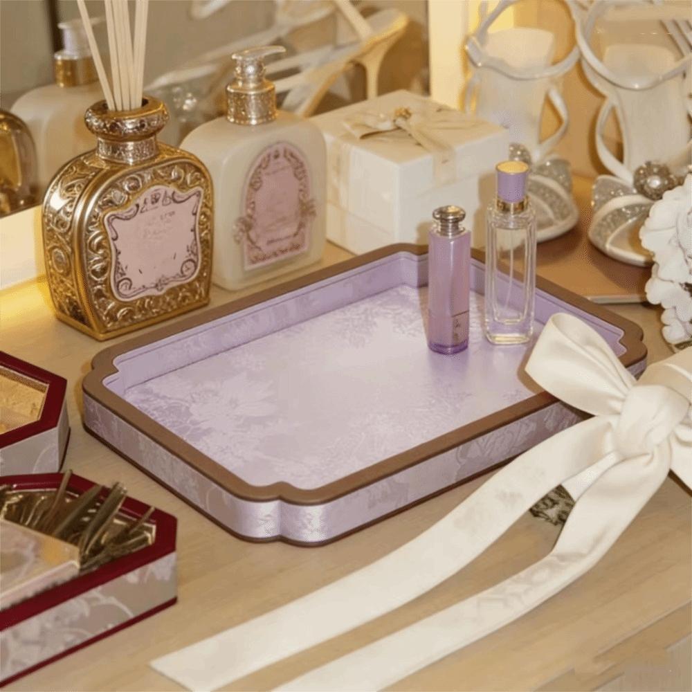 Chinese Vintage Court-Style Jewelry Storage Tray Satin Surface Jewelry Showcase Dressing Table