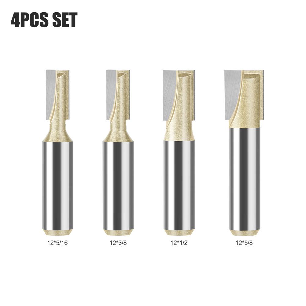 

Professional grade bottom cleaning cutter 1/4 handle 1/2 handle set milling bottom cutter flat bottom cutter engraving machine carbide cutter 12 handle bottom cleaning knife four-piece set