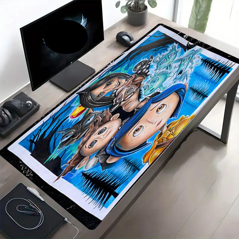 Coraline Print Mouse Pad, Anti‑Slip Desktop keyboard Mat, for PC Laptop Gaming Working Daily Use, Cool Festival Surprise Gift
