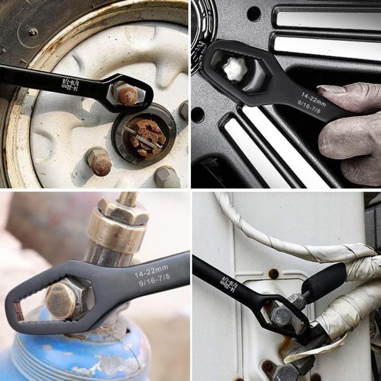 3Pcs Heavy Duty Wrench Double Ended Self-Tightening Wrench 3-22mm Extra-Long Multi-Functional Adjustable Universal Wrenches Home Repair Tools