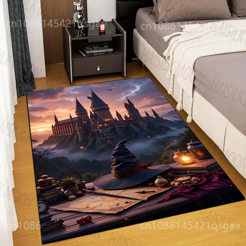 

1PC Magic Castle Magic Hat Print Carpet for Living Room Bedroom Bathroom Mat Creative Doormat Sofa Table Home Decor Area Rug 40x60cm