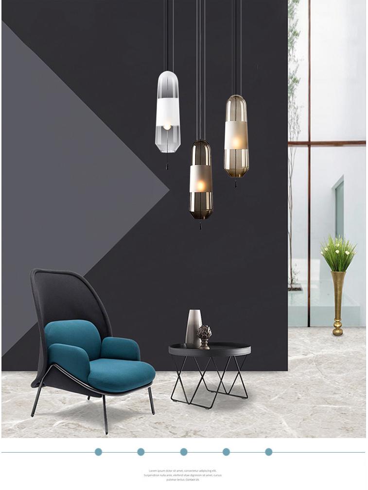 Nordic Minimalist Glass Pendant Light for Bedroom or Living Room