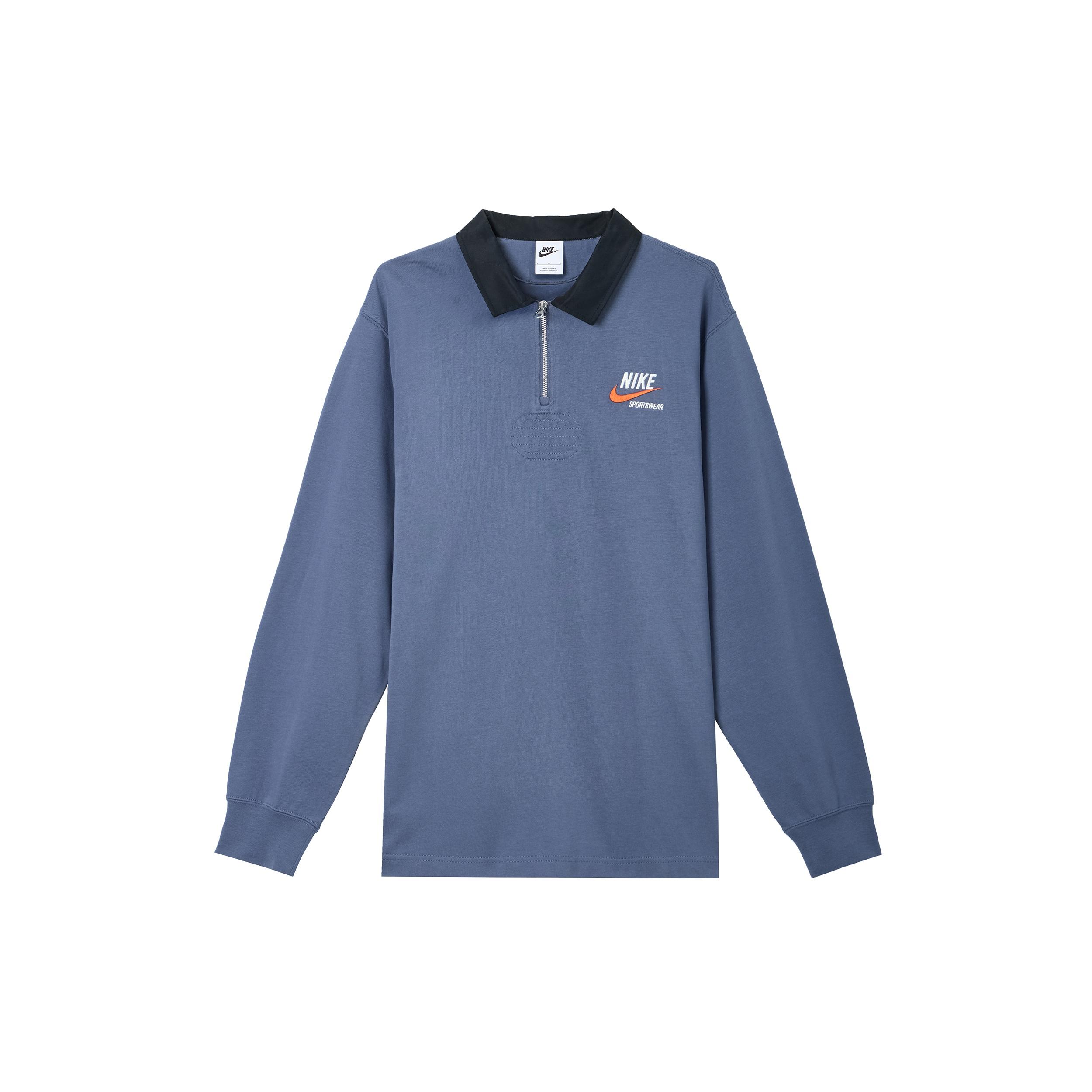 Nike Sportswear Trend Men s Rugby Tops Finn Blue Black DX6754-491 L