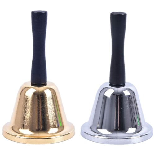 

Set of 2 NYANDELMO Gold & Silver Handbells for Calling, Raffle Winners, Events, and Festivals (ND-0142-R11-GYSV)