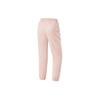 Li-Ning Solid Color Drawstring Mid Waist Casual Knit Sports Pants Women Bottoms Chinaware-Pink AKLU834-7