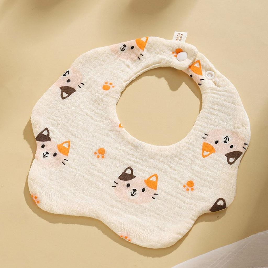 Breathable & Absorbent Burp Cloths Cute & Functional Baby Bibs Lovely Pattern Newborns Bibs Cotton Bibs for Infants Gift