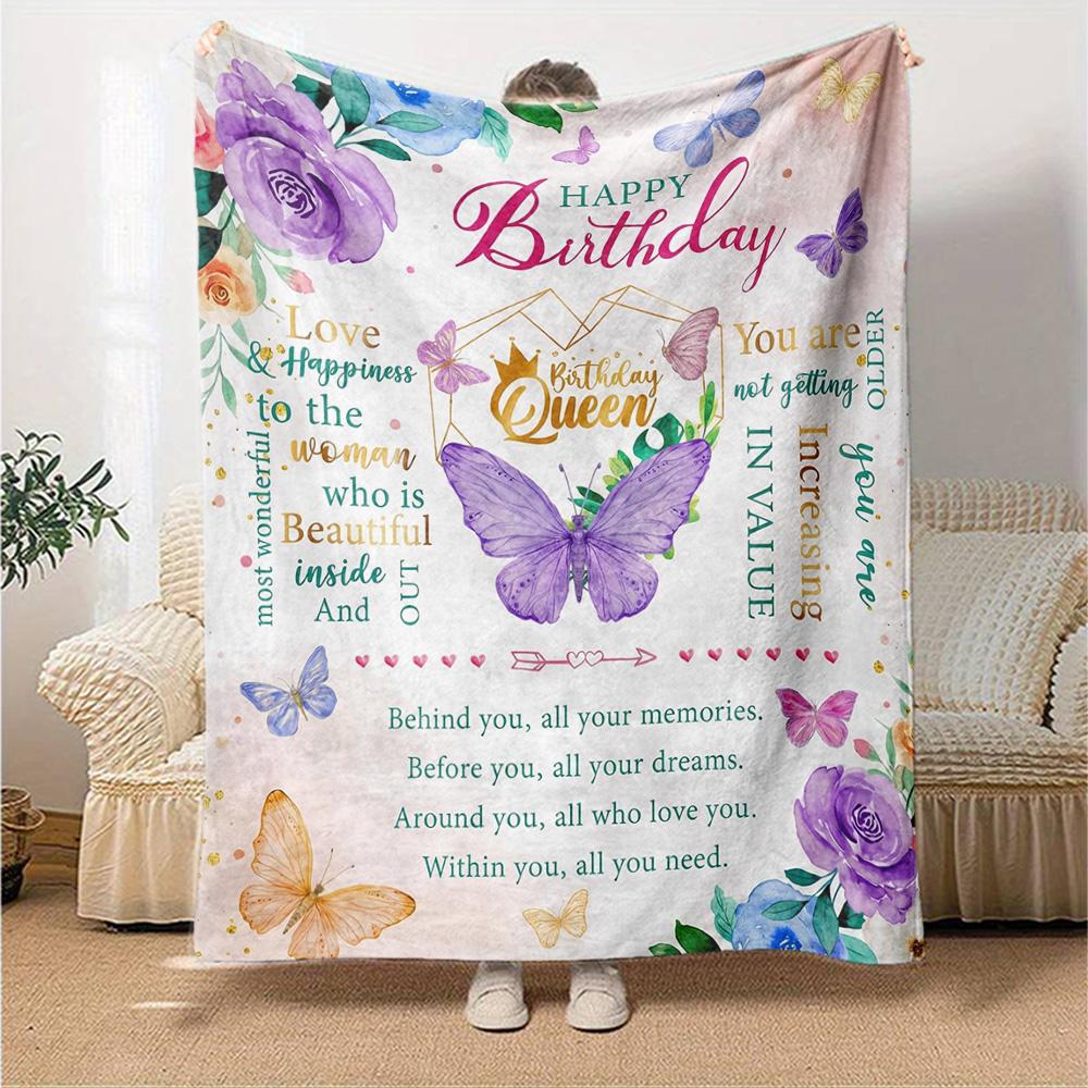 Happy Birthday Celebration Multi-purpose Blanket Comfortable ure Suitable for Sofa Couch Office Bed Seasons Universal Warmthful Friends Y32
