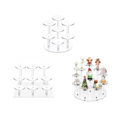 Support d'exposition en acrylique multicouche rond pour petites bagues et bijoux Support rond pour petits bijoux Présentoir à desserts et gâteaux Dropshipping