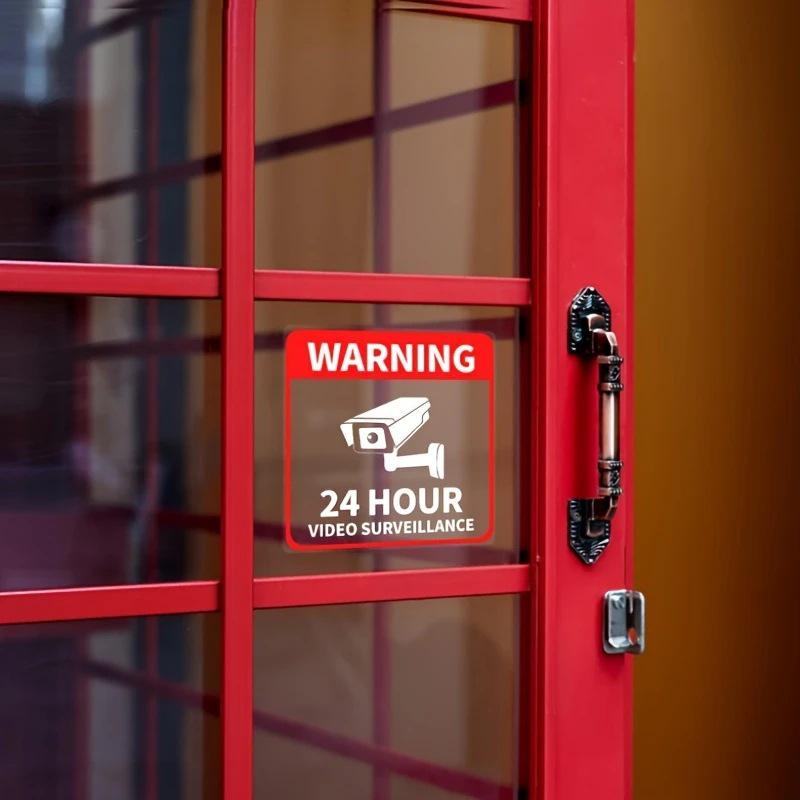 High-Quality 24-Hour CCTV Surveillance Warning Vinyl Sticker