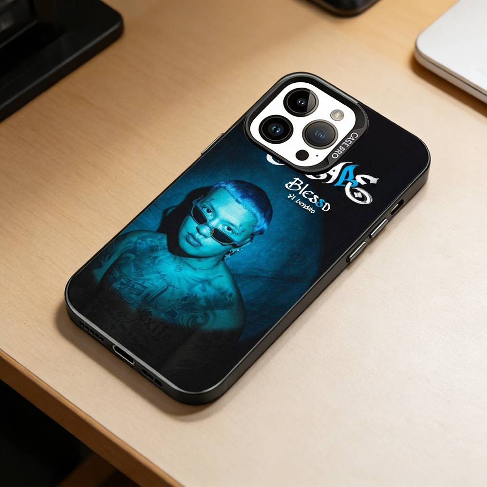 BC-Rapper Blessd Cantante Phone Case For iPhone 17,16,15,14,13,12,11 Plus,Pro Max,XS,Colored Silver Plated Inside Cover