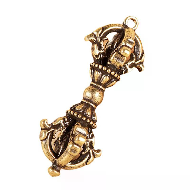 Ornament Tibetische Handwerkskunst Buddhistisch Kupfer Fünf-Speichen Dorje Vajra Mörser Schlüssel Neu