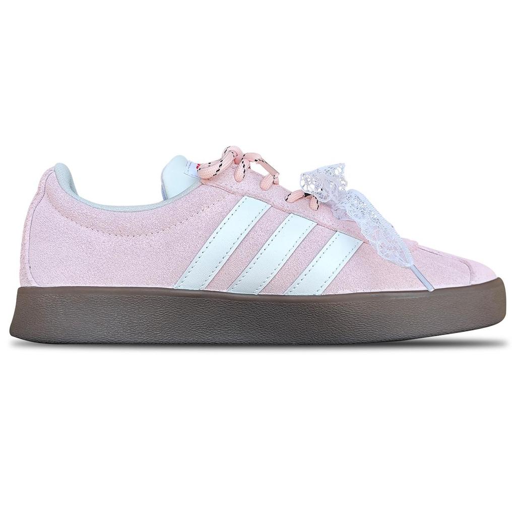 adidas VL COURT 2.0 Gamuza Resistente a la Abrasión Caña Baja Zapatillas de Skate Unisex Rosa Flor de Cerezo JS3003( Equipo1574-)