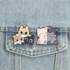 Hugging Stacked Cats Enamel Pins Kawaii Couple Kitten Group Brooches Fluffy Pet Badges Cute Animals Jewelry Gift for Friends