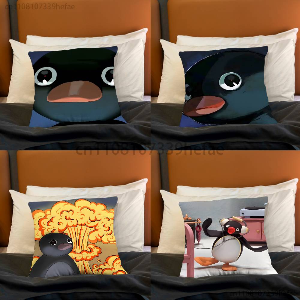 Cute PPingu Penguin Throw Pillow Case For Decoration 30cm 50cm 55cm Square Home Pillowcase Case