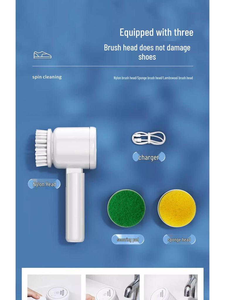 Exclusiv pentru utilizatori noi: Perie electrică portabilă pentru curățat și lustruit pantofi