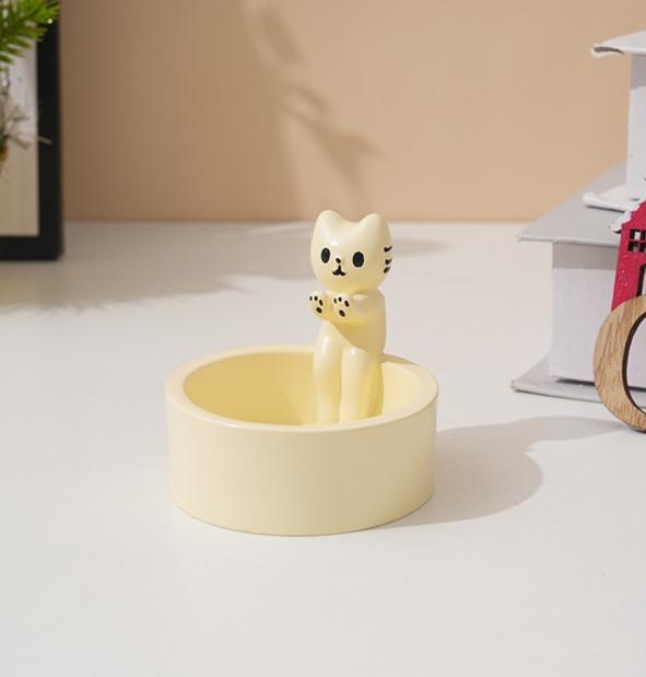 

Креативный подсвечник в виде кошки Уютный дизайн камина Ароматерапия Настольный декор Мультяшный котенок Домашний подарок Настольное украшение Поделка