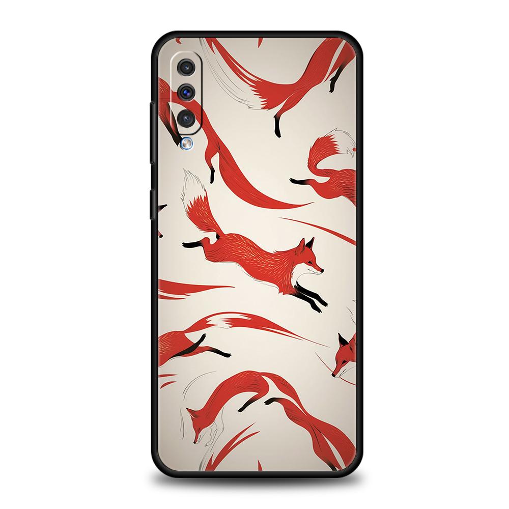 Phone Case for Samsung Galaxy A16/A34/A24/A22/A12/A54/A52/A02/A03/A06/A70/A50/A10/A20/5G Soft TPU Shell Cute Red Fox Capas Bags