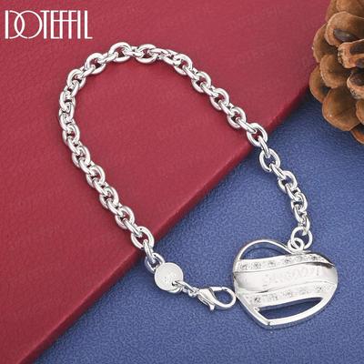 925 Sterling Silber Mode Herz Armband Geschenk Hochzeitsschmuck