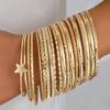 Trendy Star Designs Iron Bracelets 18PCS Pack Sturdy and Elegant for Everyday Wear or Celebration