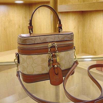 High-End Fashion Retro Printing Women'S Portable Small Square Bag Mobile Phone Bag Casual Shoulder Oblique Span Bag