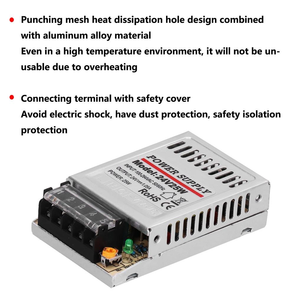 25W DC 24V 1.05A Switching Power Supply Small Size High Efficiency Power Supply Driver Easy Installation Regulated DC