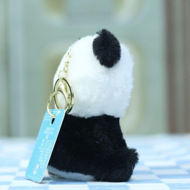 Cute Cartoon Panda Plush Toy Keychain Soft Stuffed Animal Doll Accessory For Bags