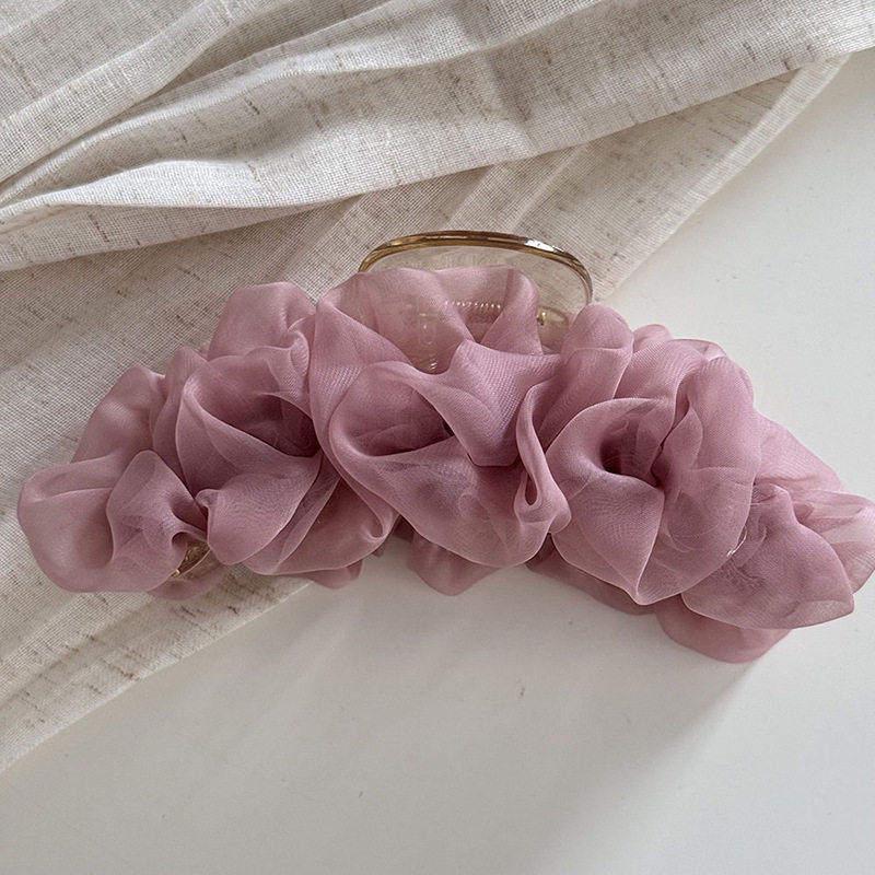Elegant Pleated Mesh Hair Clip - INS Style Large High-End Updo Accessory