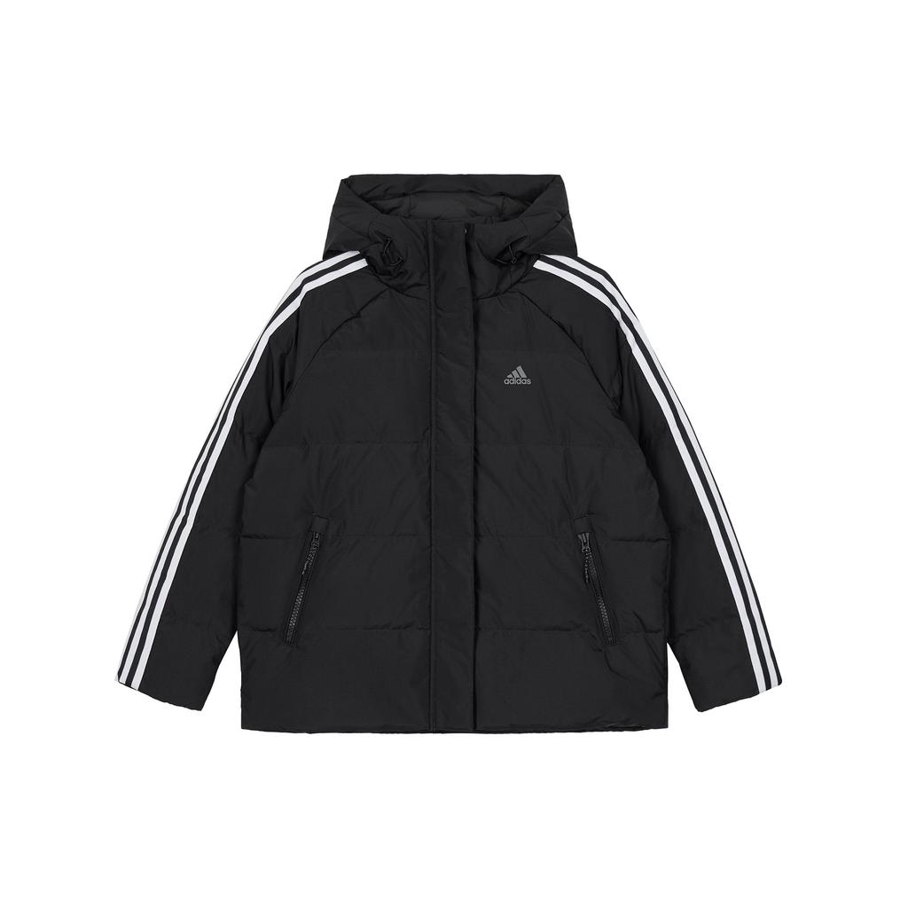 Adidas 600 Fill Power Side Stripe Warm Casual Hooded Down Jacket Women Outerwear Black IT8720