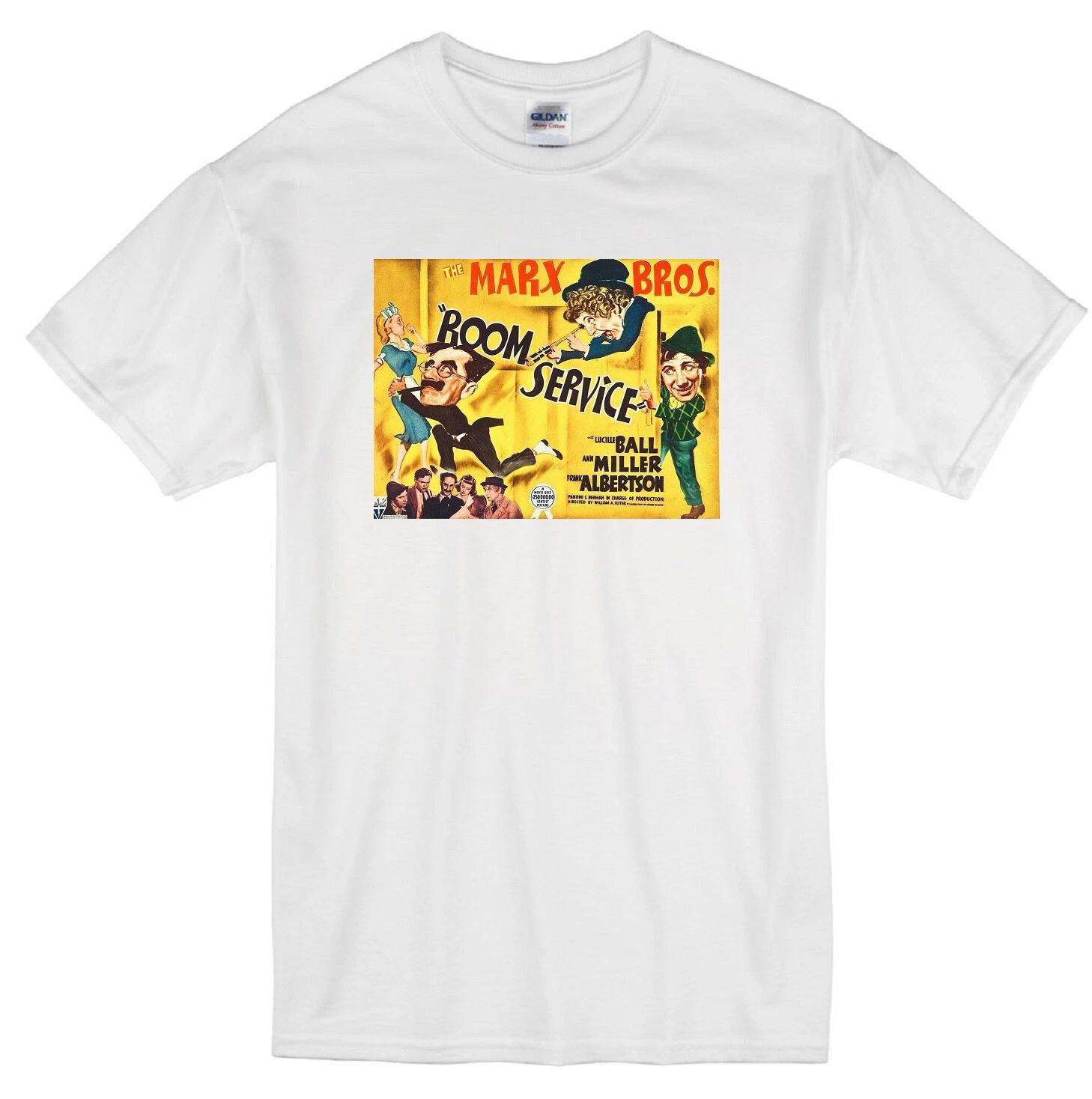 MARX BROTHERS ROOM SERVICE GROUCHO CHICO HARPO ZEPPO MOVIE WHITE T-shirt 2XL
