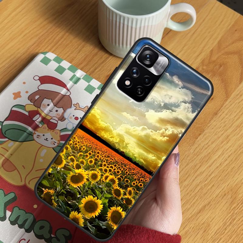 Sunflower Floral Case For Xiaomi Redmi Note 14 Pro 13 12 11 10 15 Pro Plus Redmi 15 C 13 10C 12C 13C 14C Cover