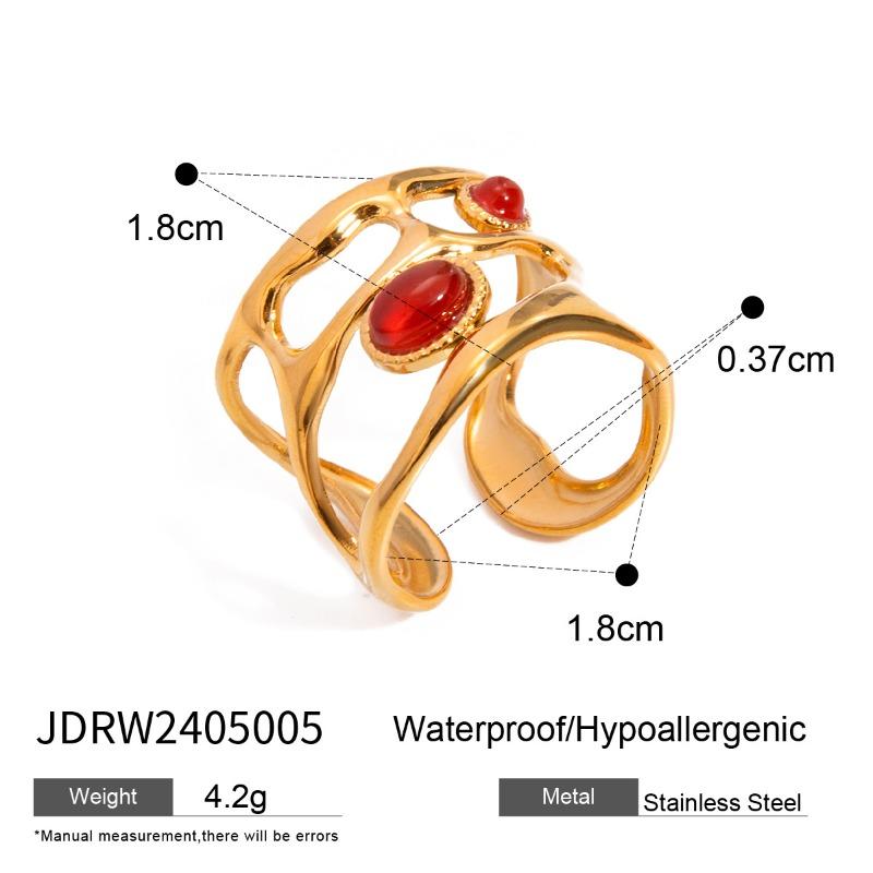 Stainless Steel Red Agate Heart-shaped Necklace, High-end Pendant Earrings, Exclusive Ring