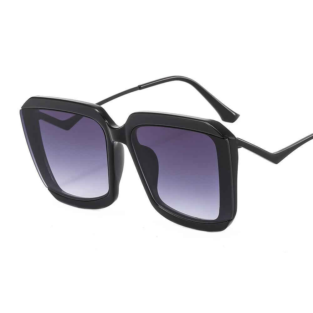 2024 Newest Fashion Colorful Sunglasses Women Curved Metal Leg Oversized Square Sunglasses Logo Customization