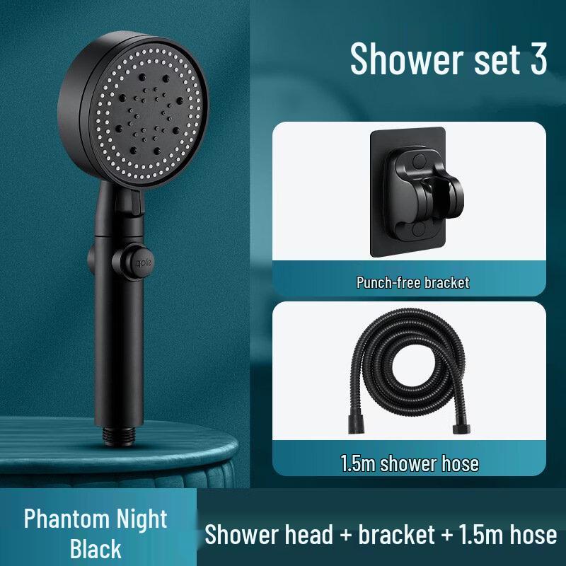 

Black Warrior Shower Head Set