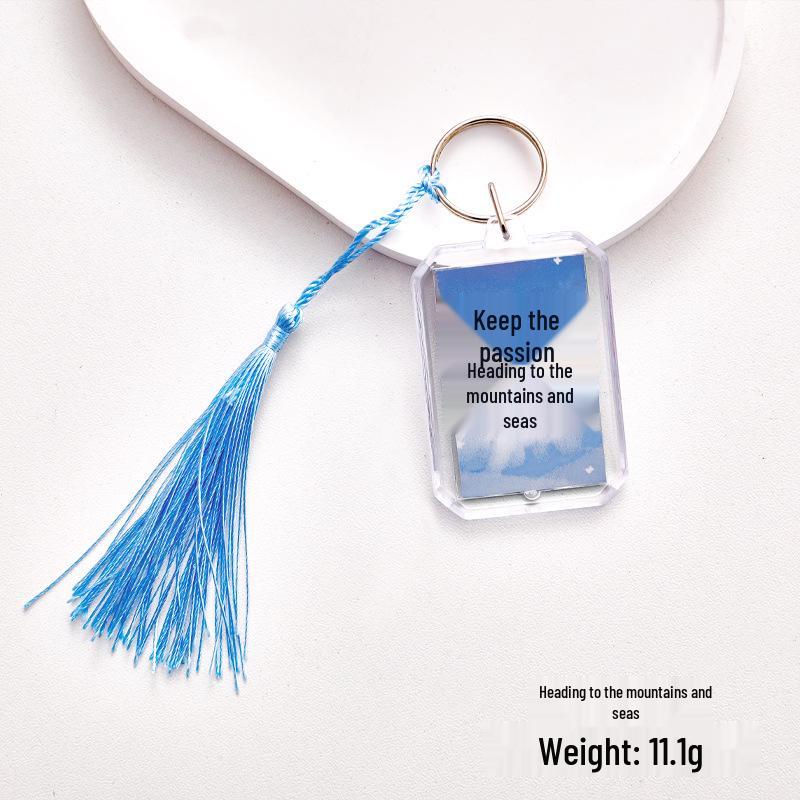 Inspirational Gradient Tassel Keychain - Creative Backpack Pendant Decor