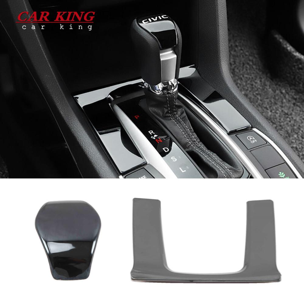 Stainless Steel Auto Styling Stickers For Honda Civic 10th 2016 2017-2019 Accessories Interior Gears Shift Knob Cover Decoration