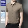 Men's Ice Silk Seamless Wrinkle-Free Short Sleeve Shirt