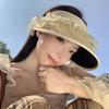 Lace Hollow Top Sun Hat, Female Summer New Outdoor Large Brim Sun Hat, Anti-ultraviolet Sun Hat