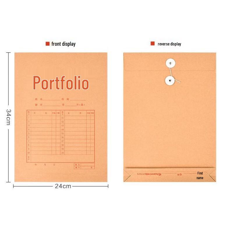 RYZH Kraft Paper A4 Archive Document Bags (100-Pack)