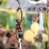 Monkey Shape Plant Bracket Anti-deform Iron Wind Chimes Wall Plant Hook for Yard