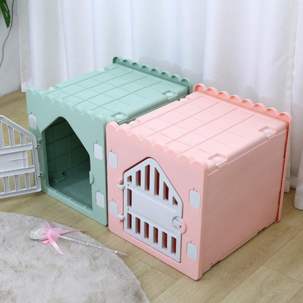 Casă de animale de companie ventilată, pliabilă, privată, ușor de asamblat, adăpost din plastic pentru pisici, pentru 4 sezoane