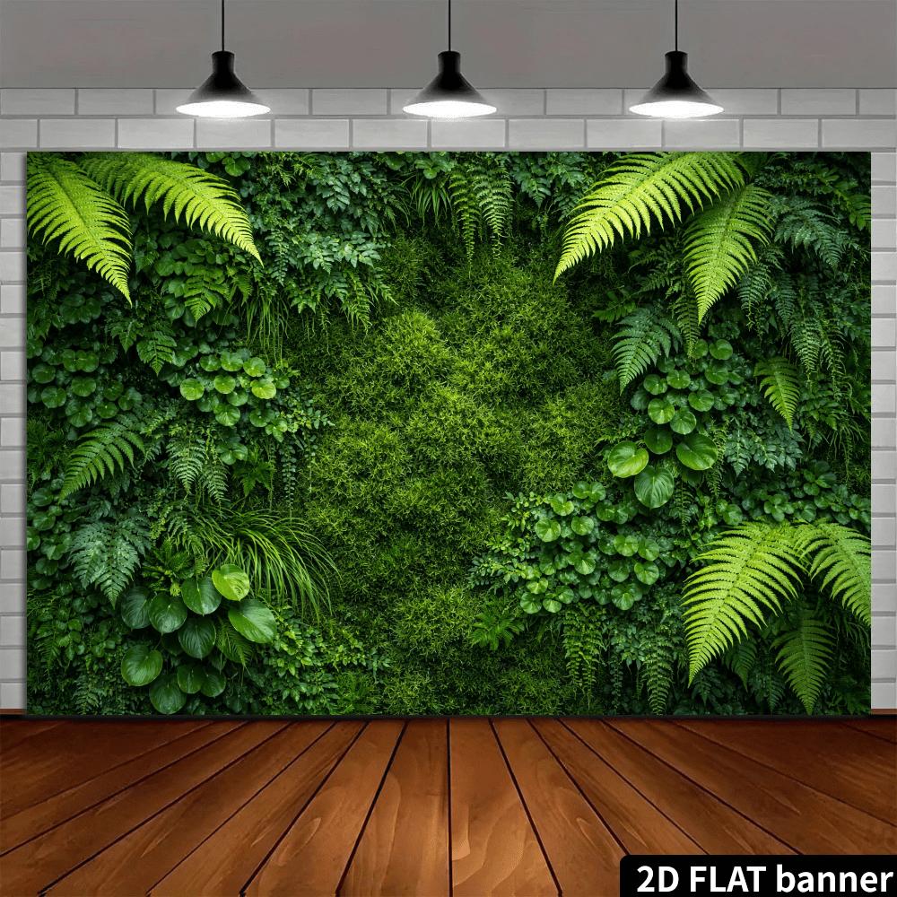 2D Ebene Grüne Pflanzenwand Thema Hintergrundtuch - Eklektische und Frische Szene Innen- und Außendekoration Natur Thema