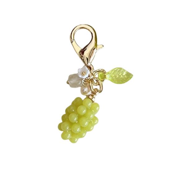 

Keychain Pendant Grape Bunch Shape Purse Pencil Case Pendant with Universal Lobster Clasp Decorative Keyring Charm B