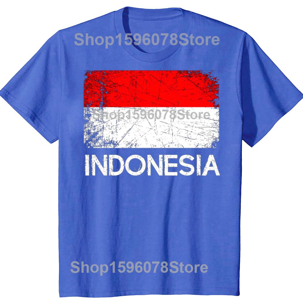 Funny Indonesian Flag Design Graphic 100% Cotton T-shirts Men Women's Fashion Casual Tshirt Loose Oversized Streetwear T Shirt