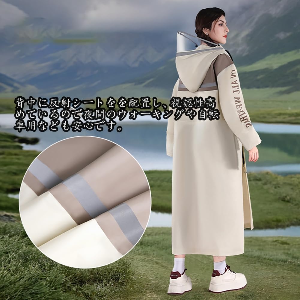 Yolrky Long Rain Cycling and Backpack Rain Rain Rainy Heavy Rain Women's Poncho, Compatible, Men's Rainwear, Gear, Raincoat, Gear, Season, (Green,