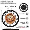 Farmhouse Style 25cm Circular Iron Wall Clock Country Home Decor