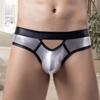 Slip Bikini Sexy da Uomo Colore Patchwork Davanti Vuoto Mutandine a Vita Bassa Design U-convesso Biancheria Intima Traspirante