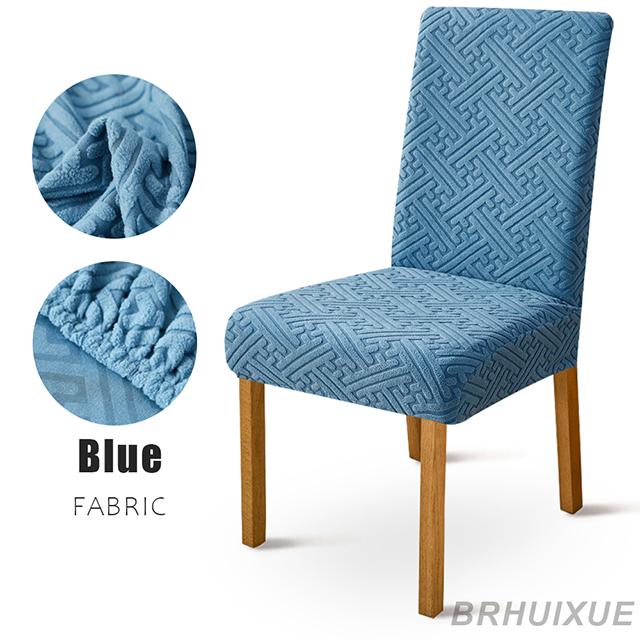 

Жаккардовый чехол на стул, эластичные чехлы из спандекса, чехлы на стулья для столовой, чехлы на сиденья для кухни, свадебного банкета, дома 1/2/4/6 шт. 1-Pcs синий